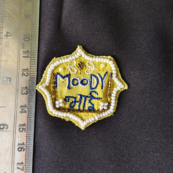 “Moody Bhai” Embroidered Patch
