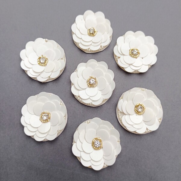 White embroidered patch for jewellery making