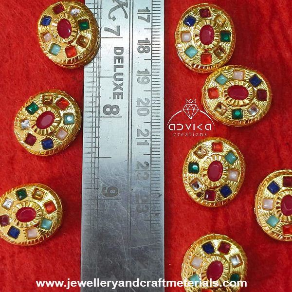 Navratan kundan charm connector