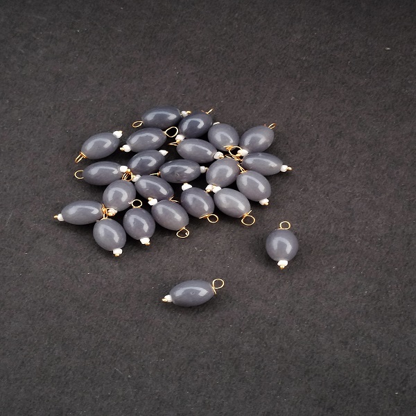 Oval beads Hnaging dark gray