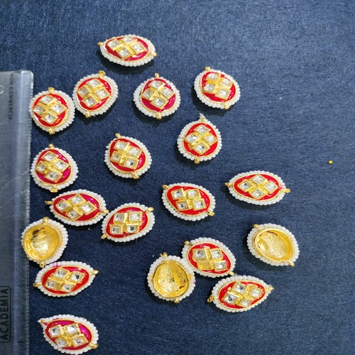 drop shape meena kundan charm