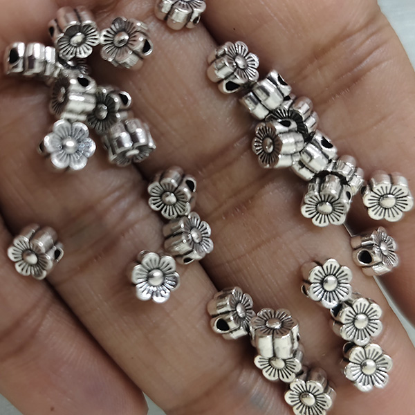 Oxidised Floral Bead 03