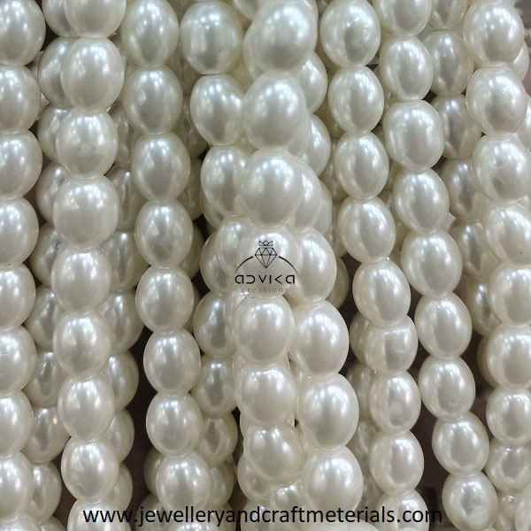 Off White Oval Beads for DIY Jewelry and craft