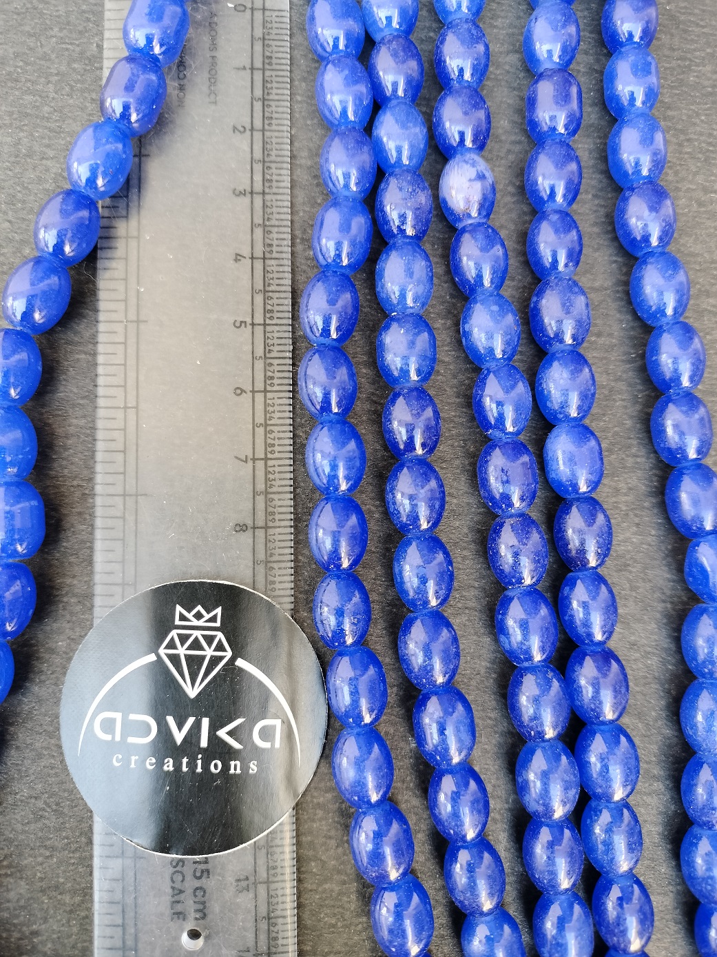 Glass oval beads for jewelry DIY  