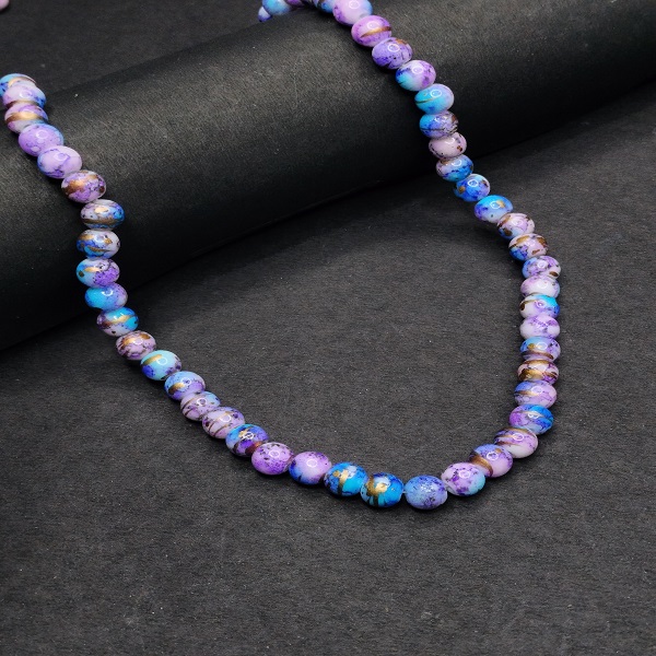 Colored Textured Marble Beads 8 mm 20