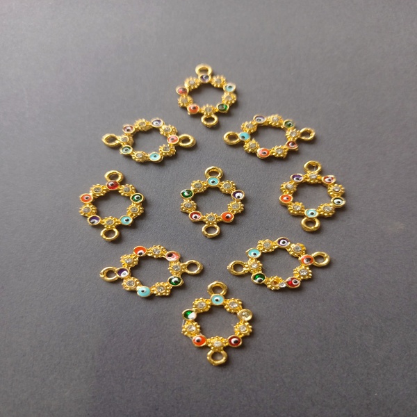 Round Multicolor evil eye charm