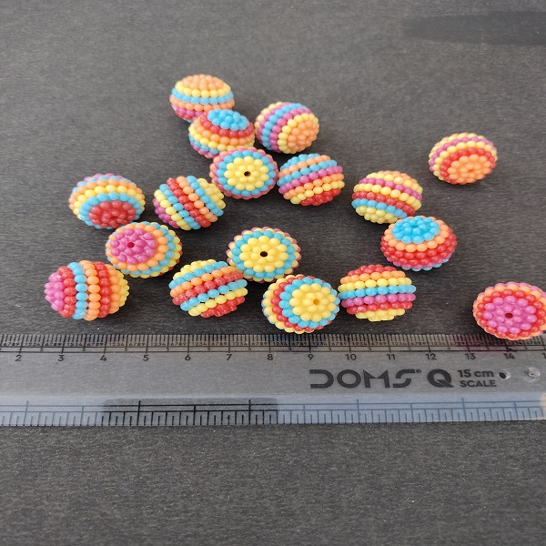 Multicolour Acrylic Round Dotted beads 16 MM