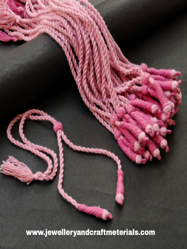 Cotton necklace dori pink 01