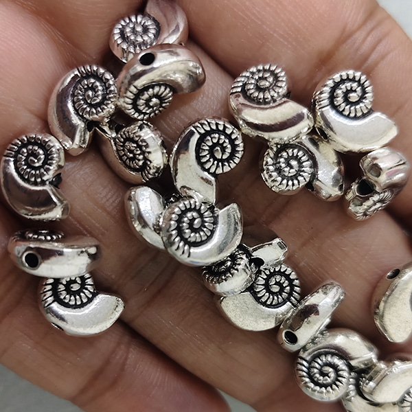 Oxidised Spiral Shell Bead 