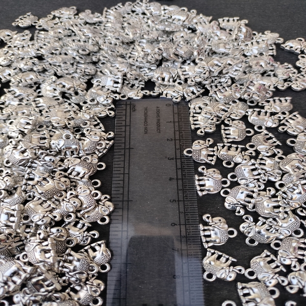 oxidised silver Elephant pendant charm