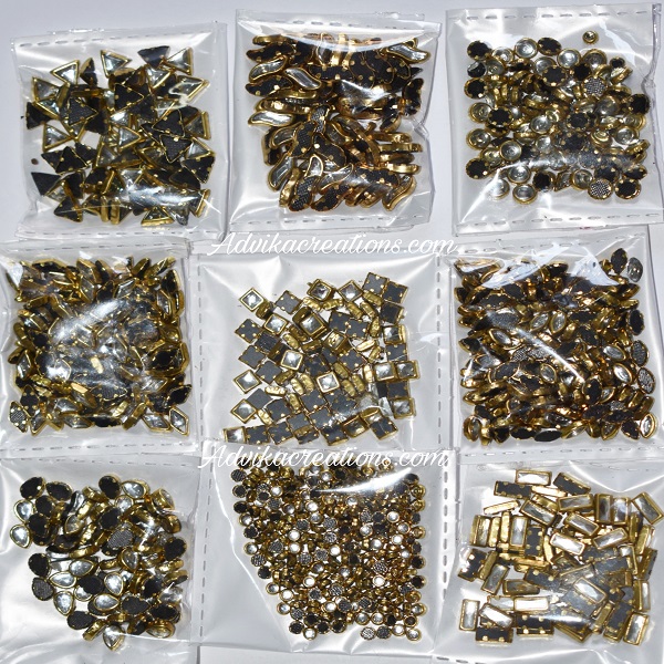 9 shape kundan combo pack