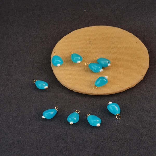 Drop beads Hnaging sky blue