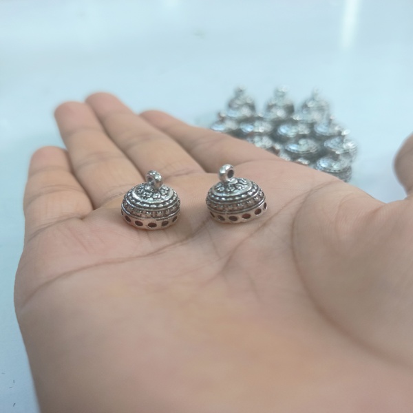 Silver oxidised jhumka 05