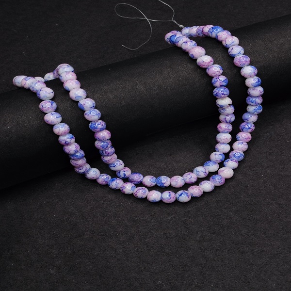 Colored Textured Marble Beads 8 mm 16