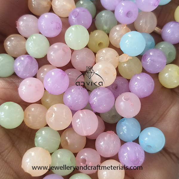 Multicolor Round glass bead