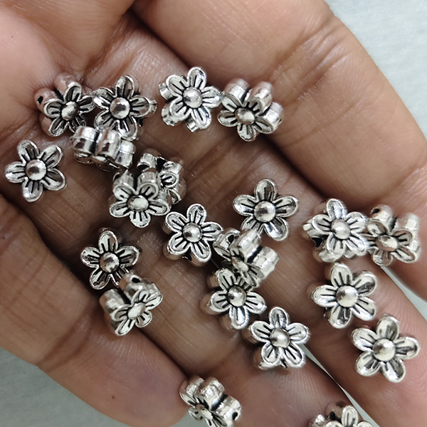 Oxidised Floral Beads 02
