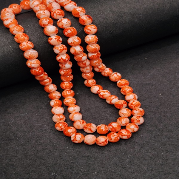 Colored Textured Marble Beads 8 mm 12