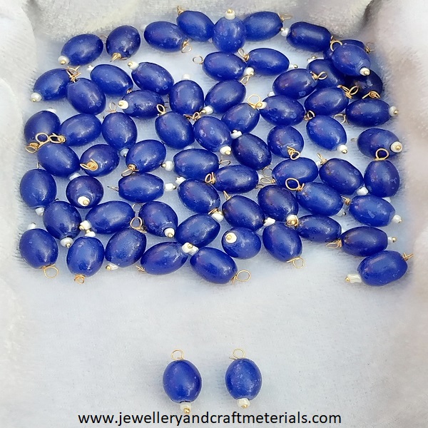 Oval Bead Hanging blue 02