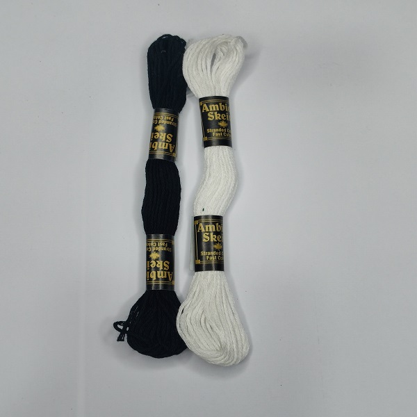 Embroidery thread DIY black &white